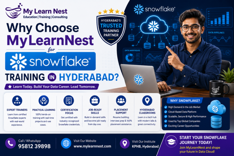 Snowflake Training in Hyderabad at MyLearnNest for career-focused learning.