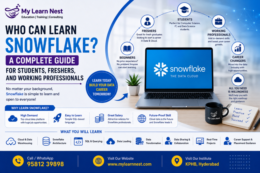Who Can Learn Snowflake? Guide for students, freshers, and working professionals.