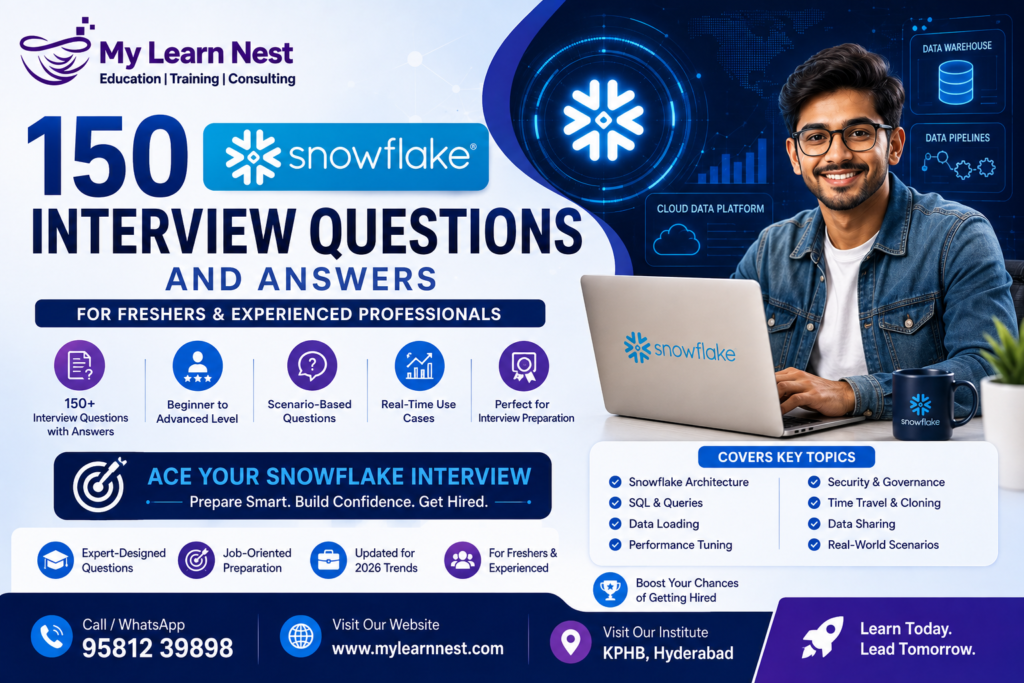 150 Snowflake Interview Questions and Answers for Freshers and Experienced Professionals | MyLearnNest