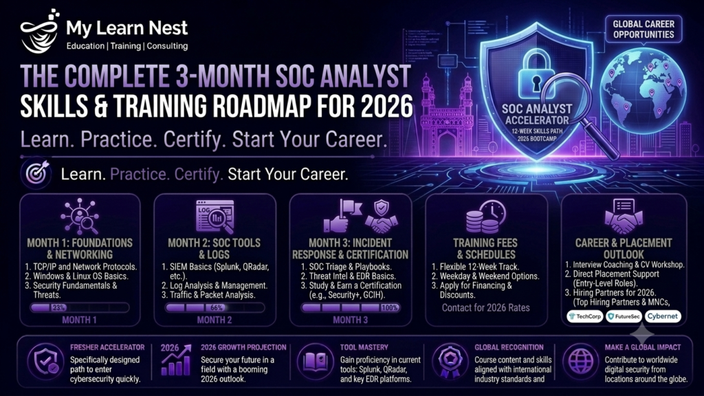 SOC Analyst Course in Hyderabad after graduation for freshers in 2026