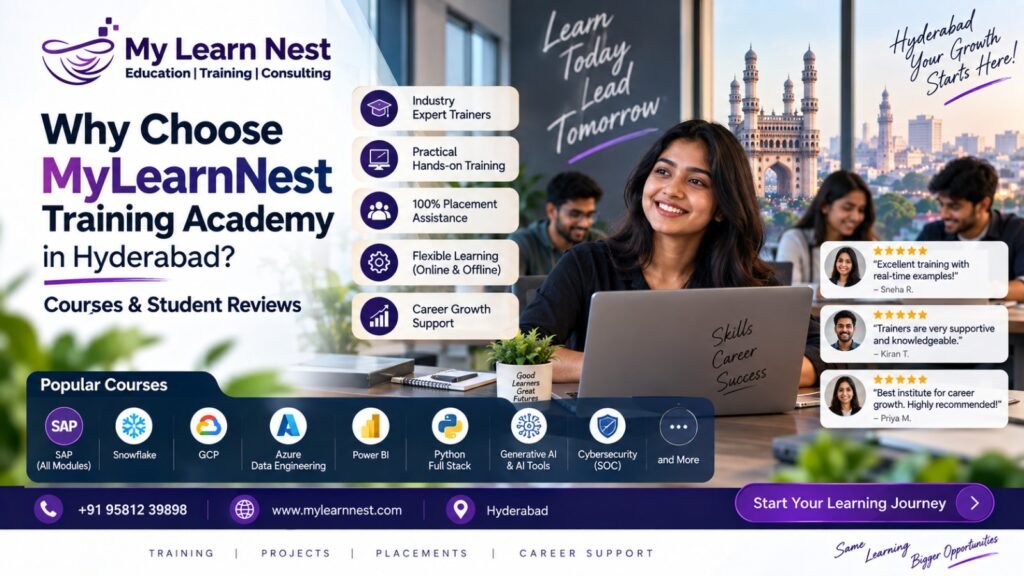 Why choose MyLearnNest Training Academy in Hyderabad for professional courses