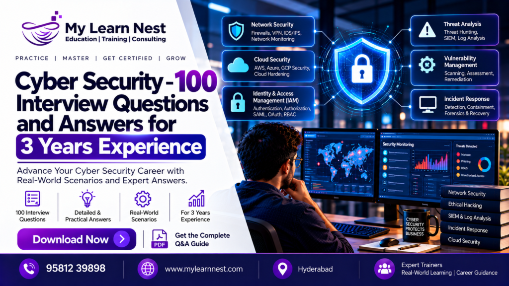 Cyber Security 100 Interview Questions and Answers for 3 Years Experience